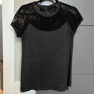 BCBGMaxAzria Grey Short Sleeved Top